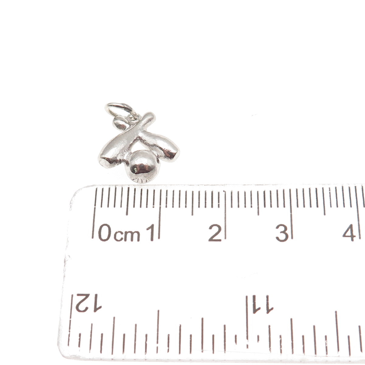 WELLS 925 Sterling Silver Vintage Bowling Pins & Ball Mini Charm Pendant