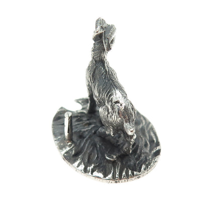 FRANCESCO CAPUTO 800 Silver Antique Italy Goat Oxidized Miniature Figurine