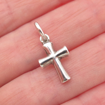 Sunwest 925 Sterling Silver Vintage Cross Oxidized Mini Charm Pendant