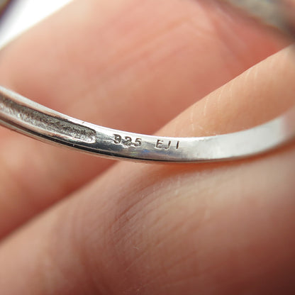 Elegance Jewellery 925 Sterling Silver Lab-Created Sapphire & C Z Ring Size 8.25