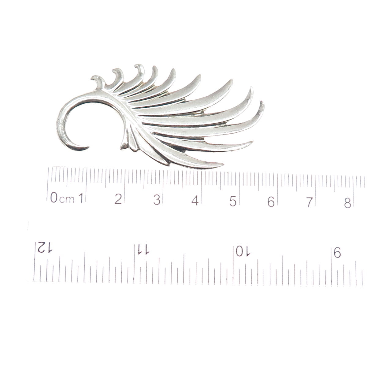 925 Sterling Silver Vintage Modernist Angel Wing SINGLE Hook Earring