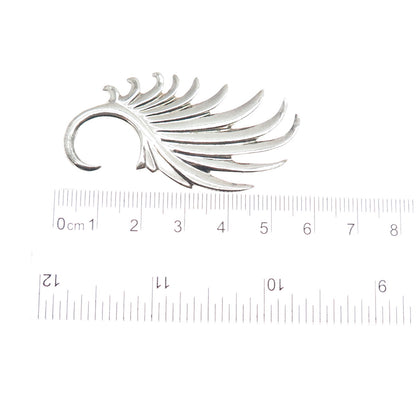 925 Sterling Silver Vintage Modernist Angel Wing SINGLE Hook Earring