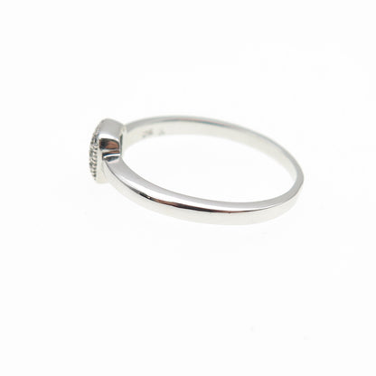 925 Sterling Silver Round-Cut C Z Engagement Ring Size 7.25