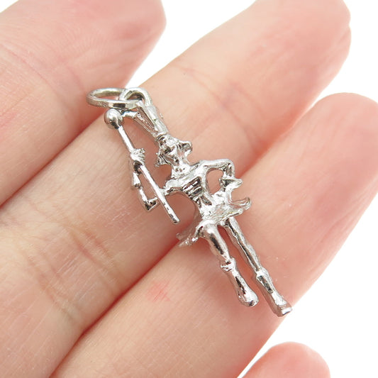 925 Sterling Silver Vintage Parade March Dancer 3D Charm Pendant