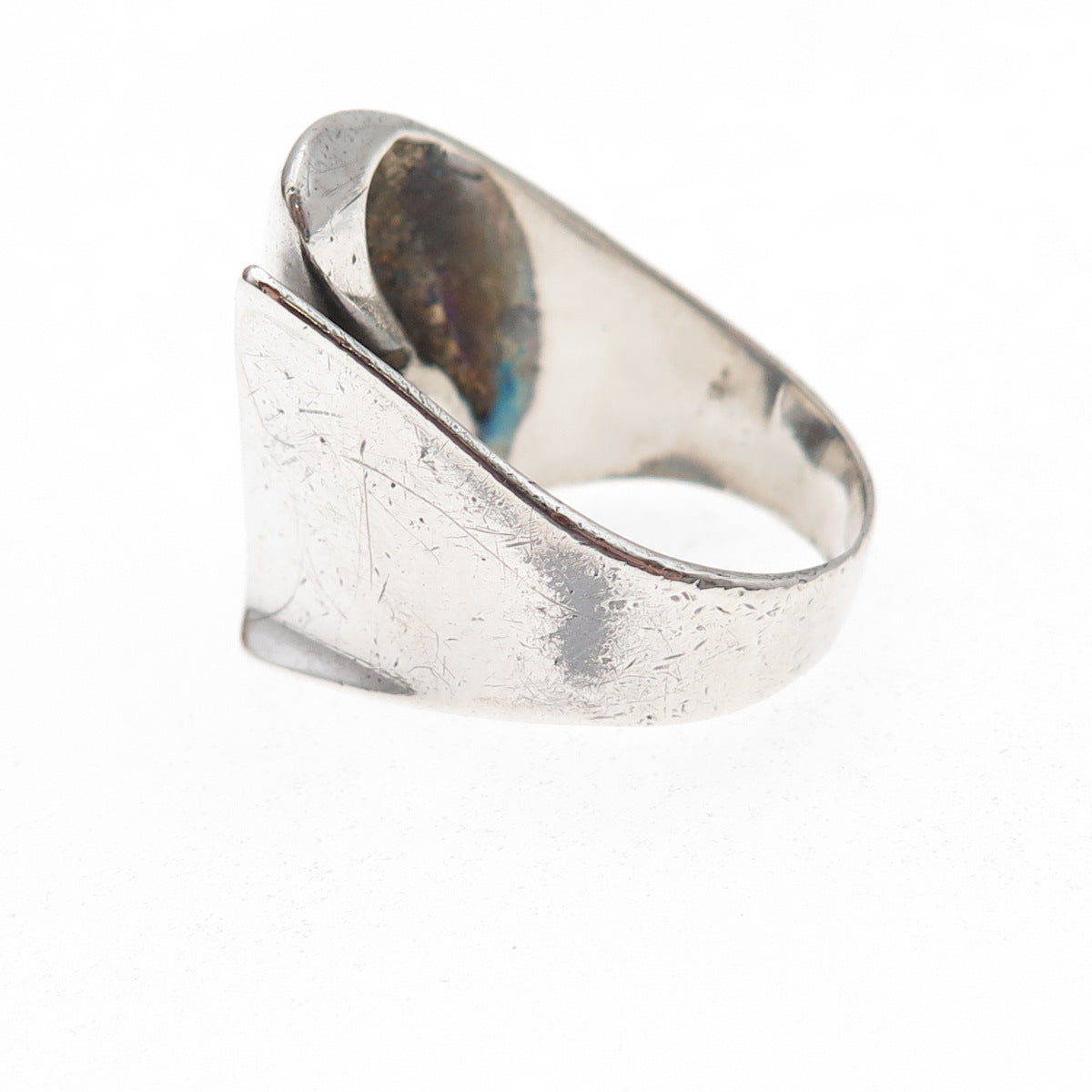Hans Hansen 925S Sterling Silver Vintage Denmark Modernist Ring Size 7.75
