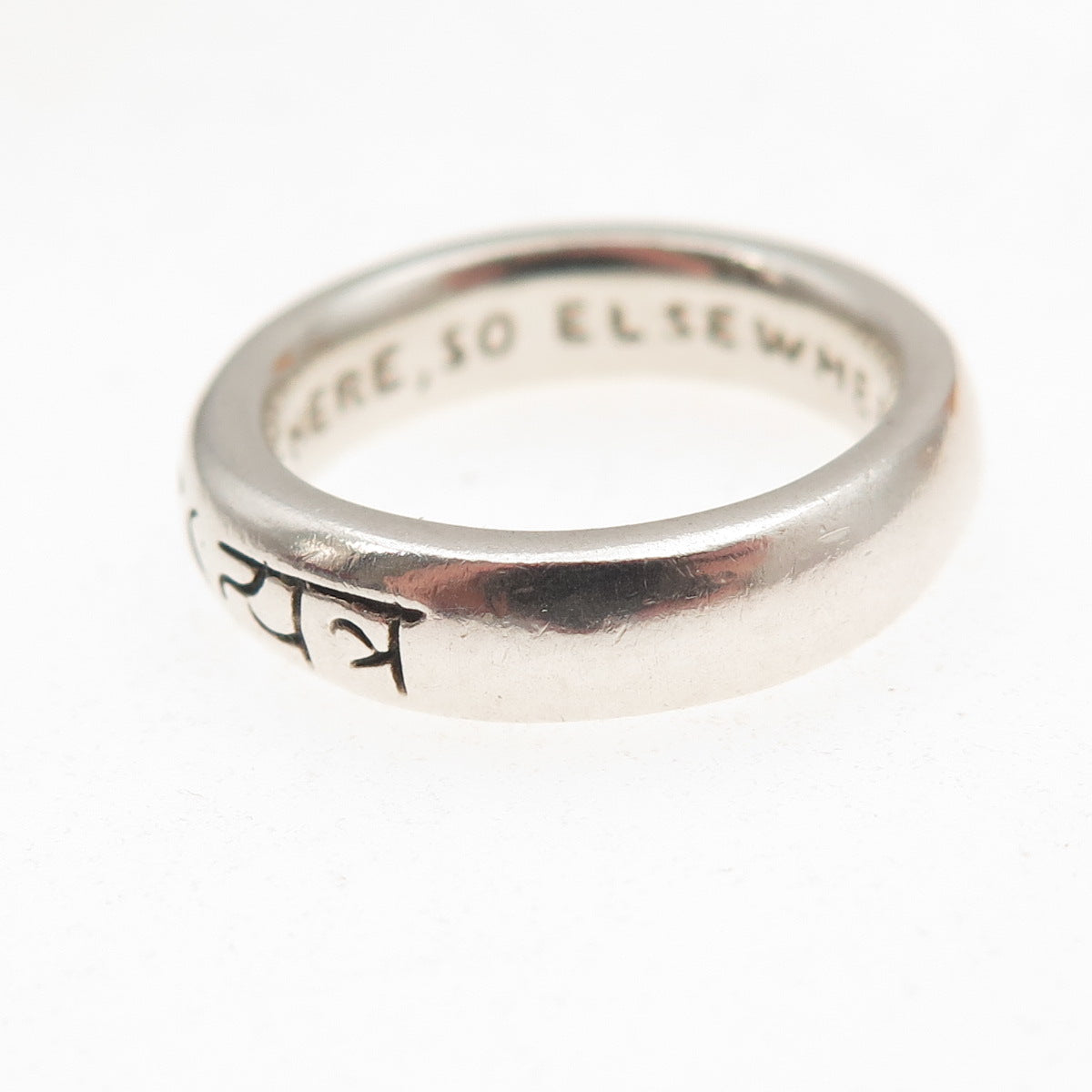 Me & Ro 925 Sterling Silver Vintage As Here, So Elsewhere Band Ring Size 5.5