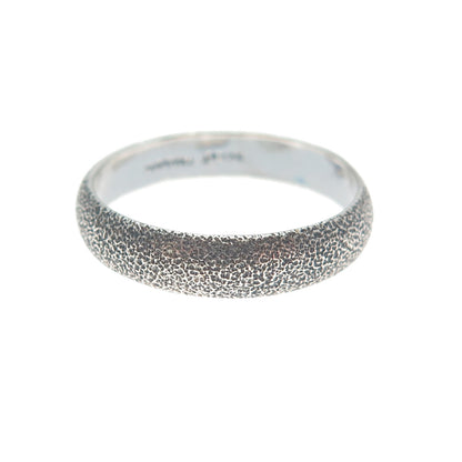925 Sterling Silver Vintage Textured Oxidized Band Ring Size 7.5