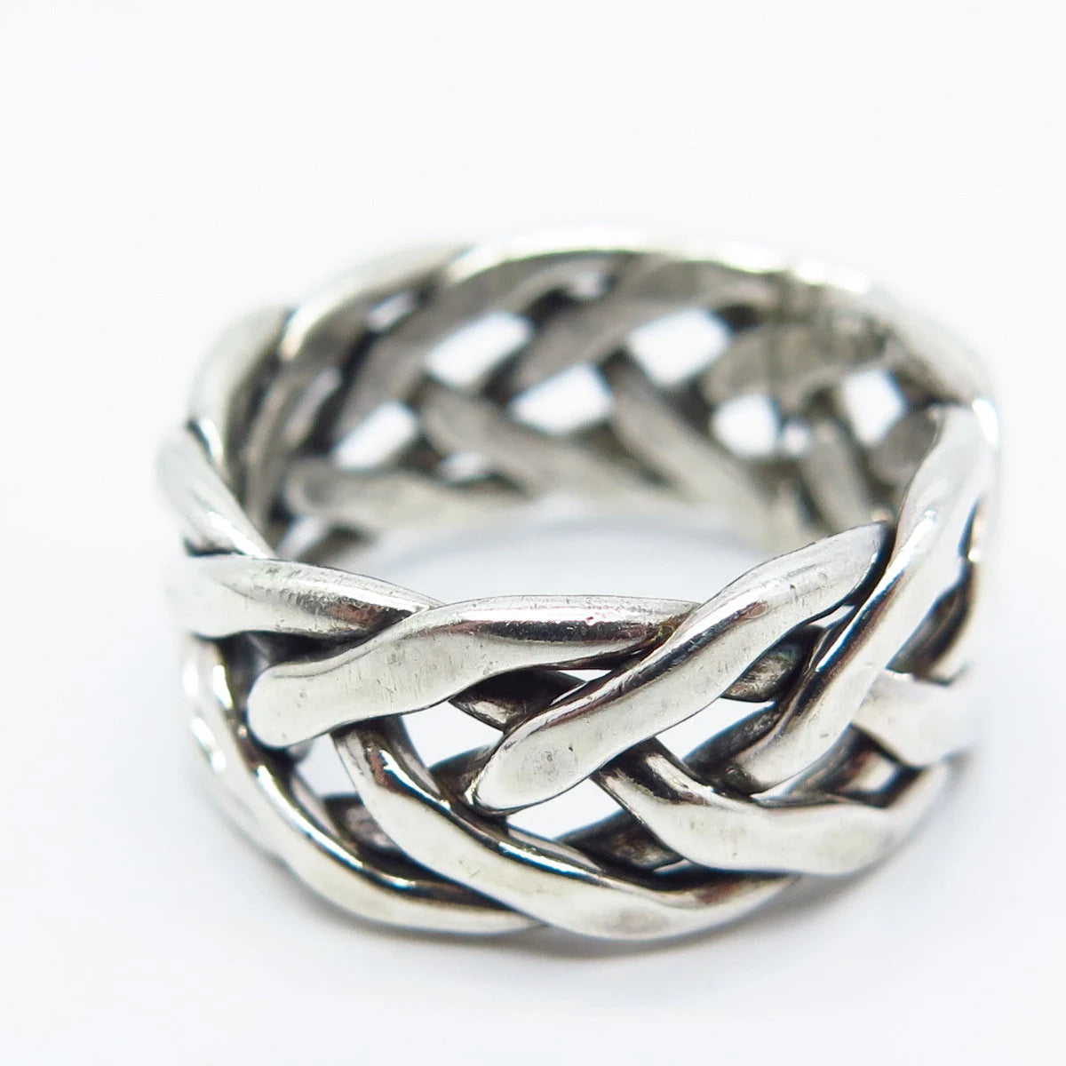 925 Sterling Silver Vintage Celtic Band Ring Size 7.25