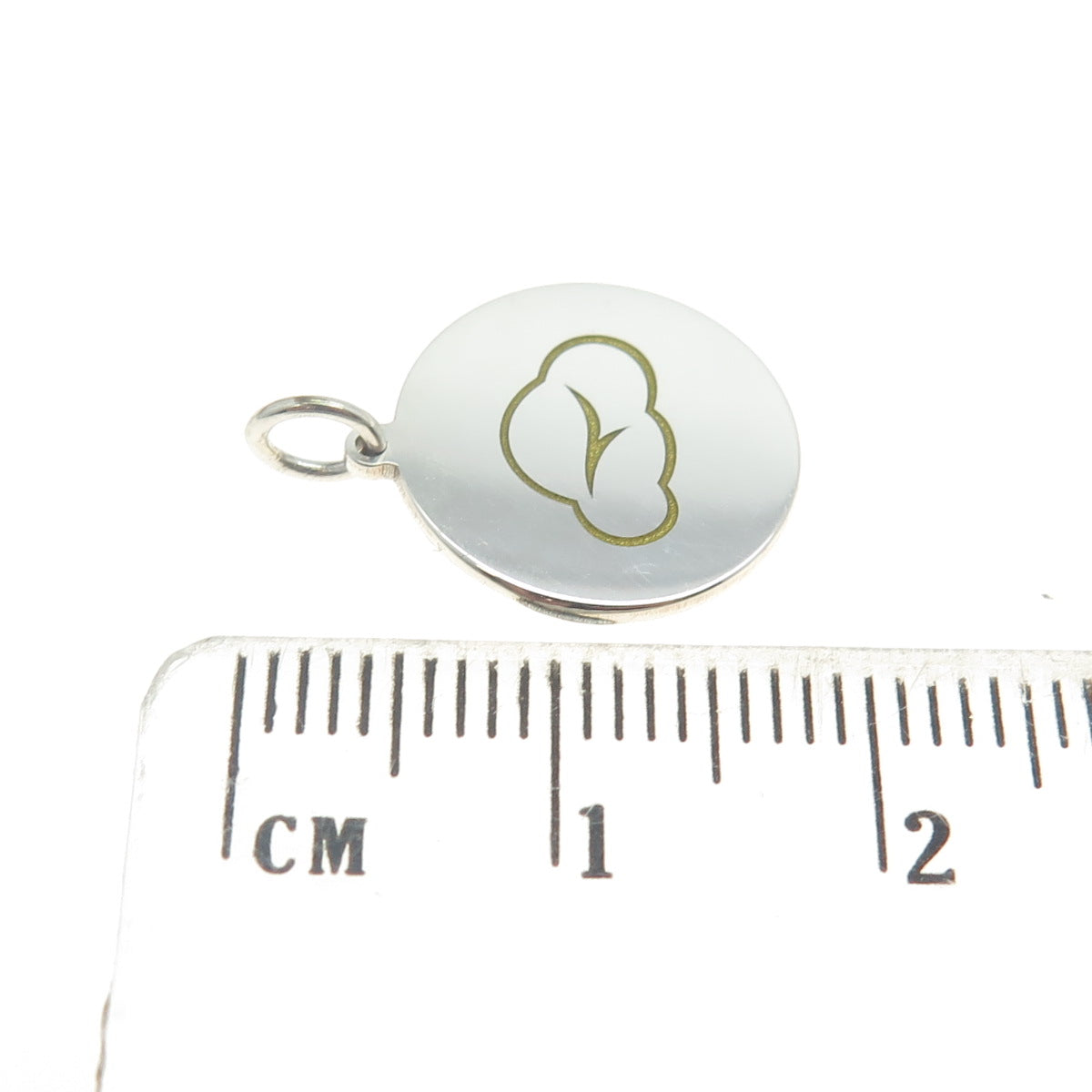 925 Sterling Silver Yellow Enamel Bird Cloud Charm Pendant