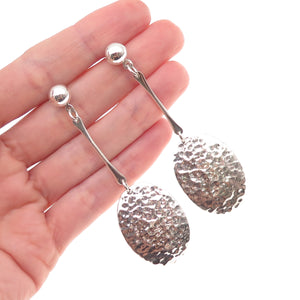 Ragul Cano 925 Sterling Silver Vintage Mexico Modernist Dangle Earrings