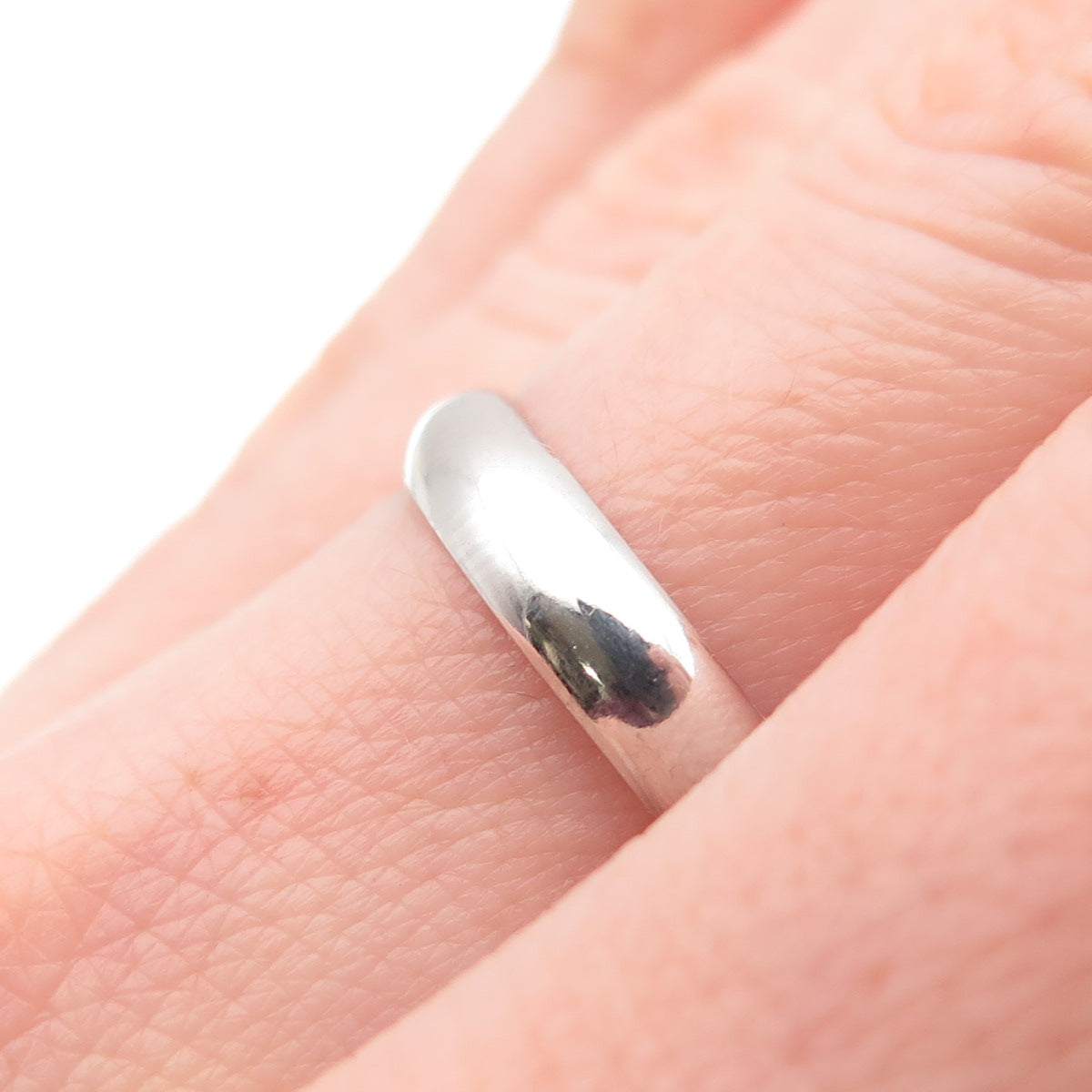 925 Sterling Silver Vintage Classic Wedding Band Ring Size 7.25