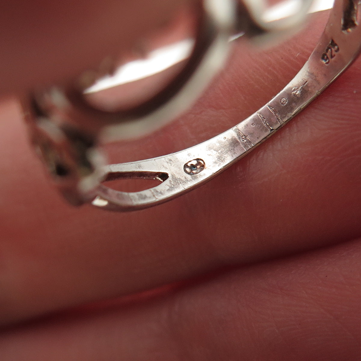 925 Sterling Silver Vintage Irish Claddagh Celtic Trinity Knot Ring Size 6.75