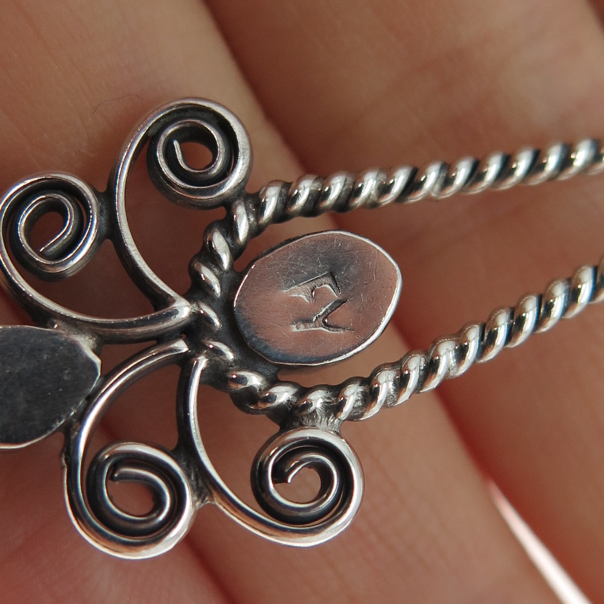 Frank Yazzie Navajo Old Pawn 925 Sterling Silver Vintage Turquoise & MOP Pendant