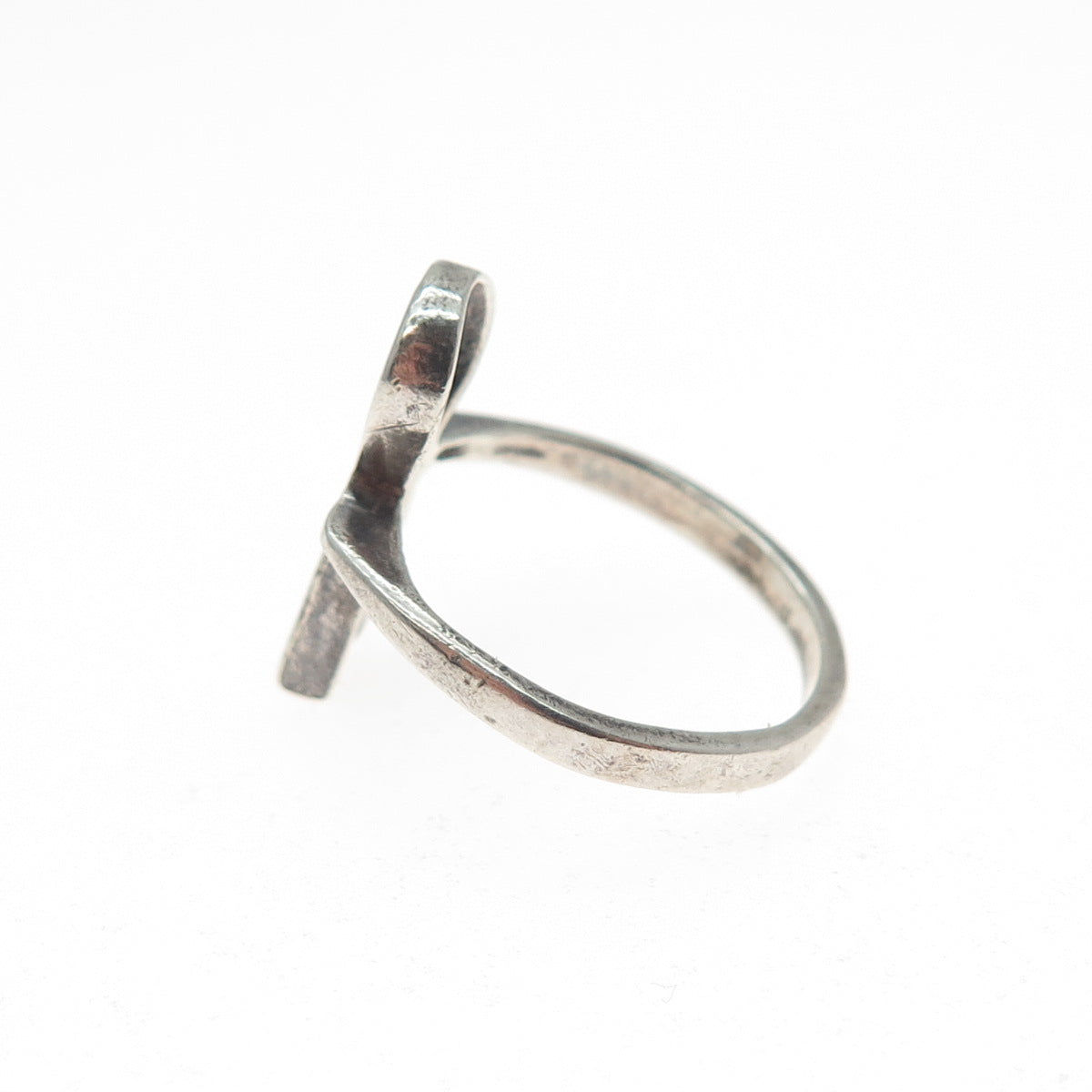 925 Sterling Silver Vintage Egyptian Ankh Oxidized Ring Size 6.5