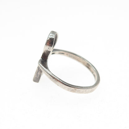 925 Sterling Silver Vintage Egyptian Ankh Oxidized Ring Size 6.5