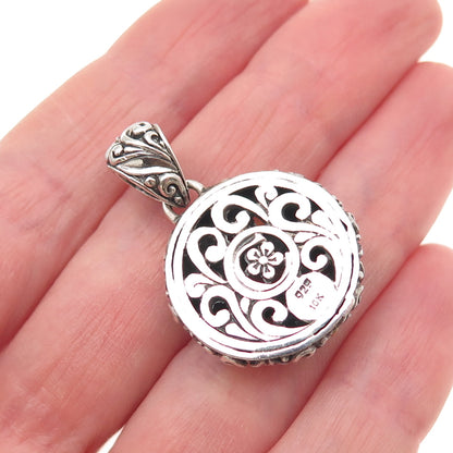 925 Sterling 18K Gold Vintage Real Topaz Pink Amethyst Citrine & Peridot Pendant
