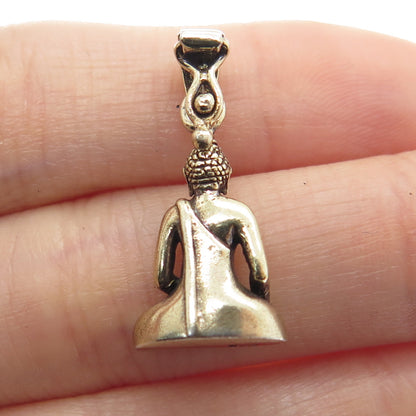 925 Sterling Silver Gold Plated Vintage Buddha Minimalist Charm Pendant