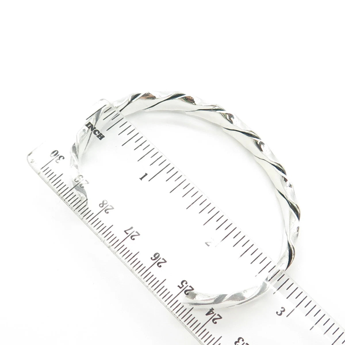 925 Sterling Silver Vintage Mexico Twisted Adjustable Cuff Bracelet 7"