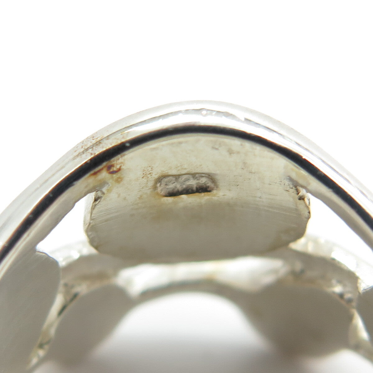 925 Sterling Silver Real Abalone Shell Modernist Ring Size 5.75