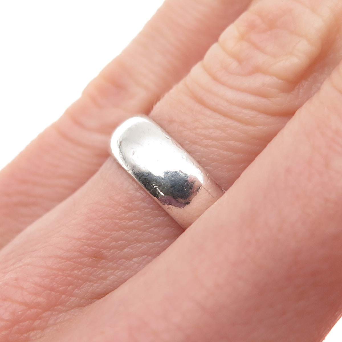 925 Sterling Silver Vintage Classic Wedding Band Ring Size 4.75