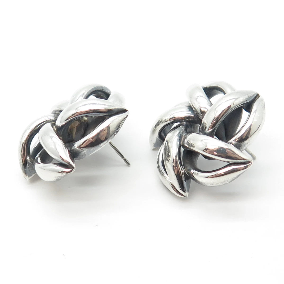 925 Sterling Silver Vintage Modernist Windmill Earrings