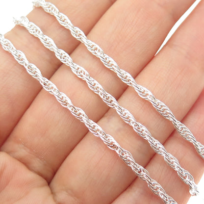 925 Sterling Silver Vintage Italy Singapore Chain Necklace 48" (missing lock)