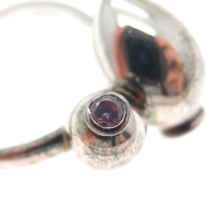 TSIKOLIA 925 Sterling Silver Blue & Purple C Z Vase Oxidized Ring Size 6.5