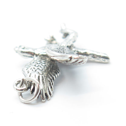 925 Sterling Silver Vintage Southwestern Eagle Bird Charm Pendant