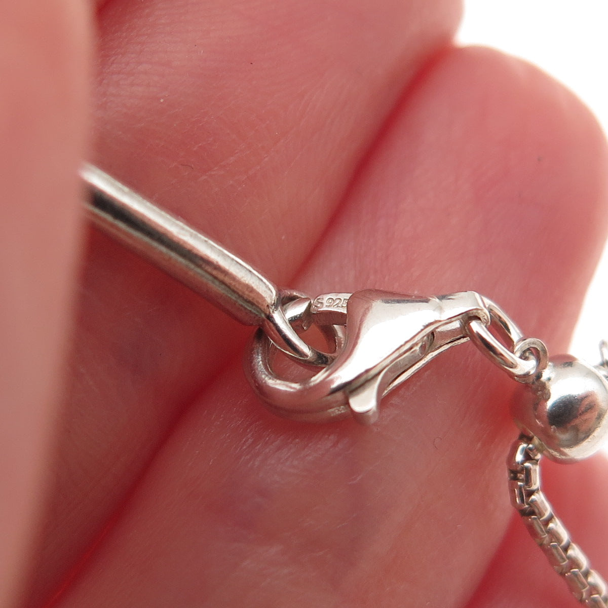 Pandora 925 Sterling Silver C Z Brilliant Bow Adjustable Bracelet 6-7.25"