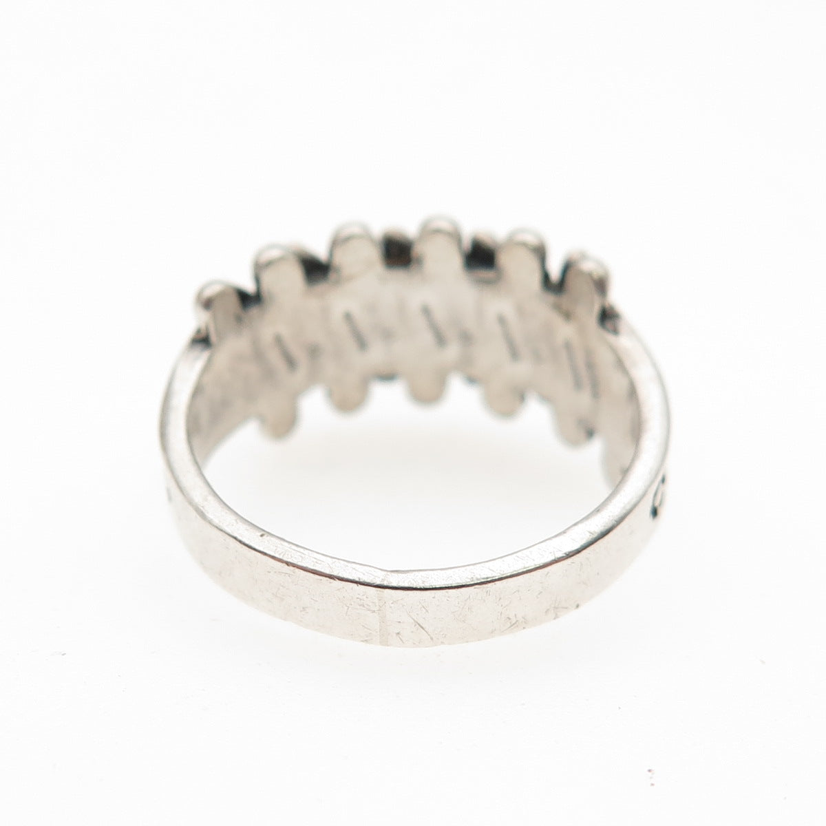 Bell Trading Post Old Pawn Sterling Vintage Turquoise Needlepoint Ring Size 4.75