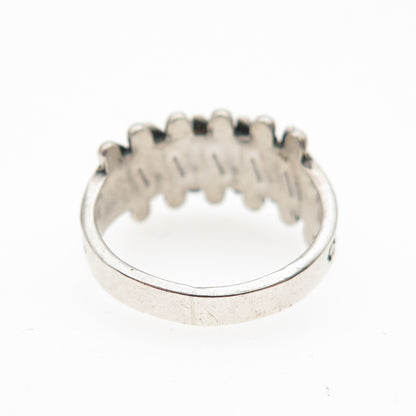 Bell Trading Post Old Pawn Sterling Vintage Turquoise Needlepoint Ring Size 4.75