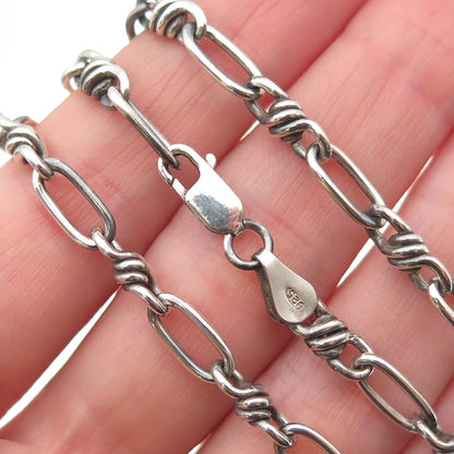 925 Sterling Silver Vintage Italy Anchor & Oval Chain Necklace 20"