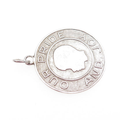 925 Sterling Silver Vintage Our Pride & Joy Boy Charm Pendant