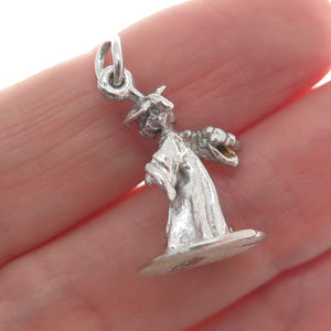 925 Sterling Silver Vintage Graduate Boy Minimalist 3D Charm Pendant