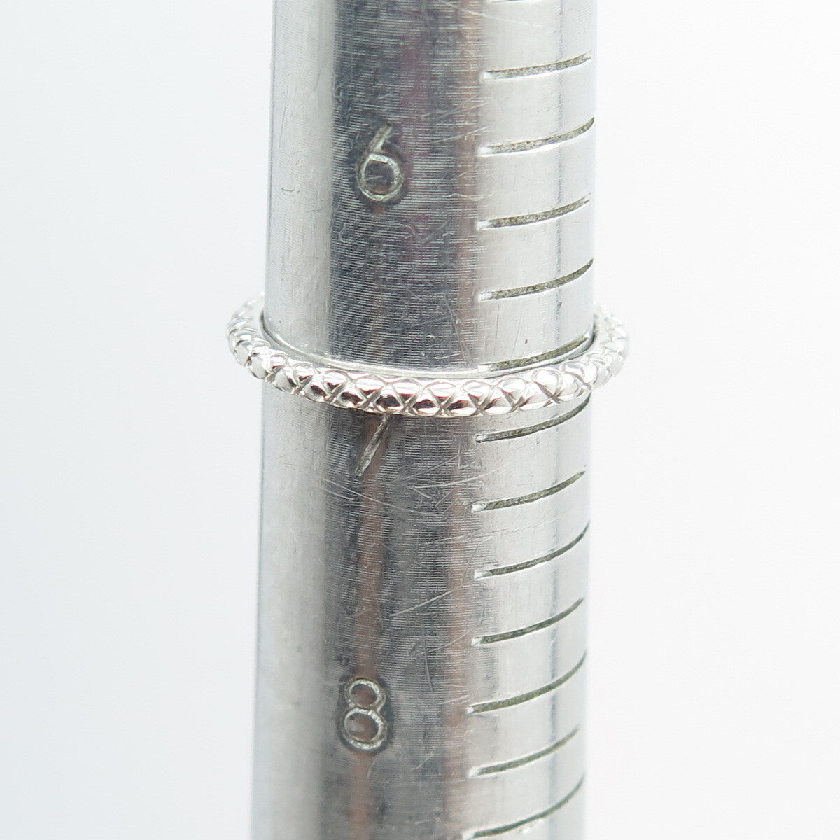 925 Sterling Silver Wicker Band Ring Size 7