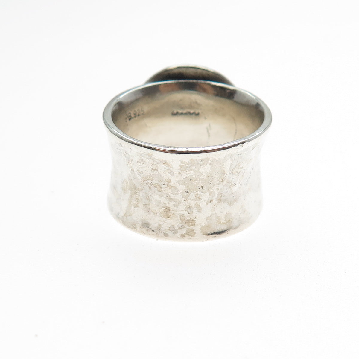 PAUL BRACKNA 925 Sterling Silver Vintage Modernist Disc Oxidized Ring Size 7.5