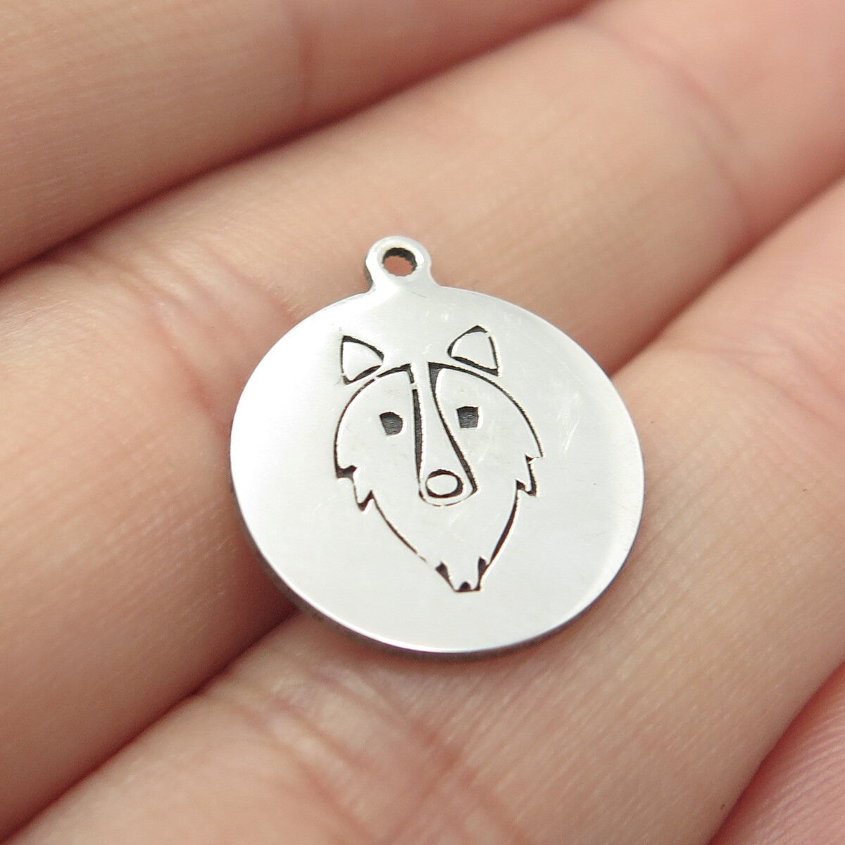 925 Sterling Silver USA Two In Town Wolf Charm Pendant