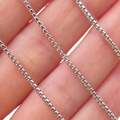 925 Sterling Silver Italy Round Box Chain Necklace 18"