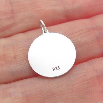 925 Sterling Silver Blue Enamel Dog & Cat Friendship Minimalist Charm Pendant