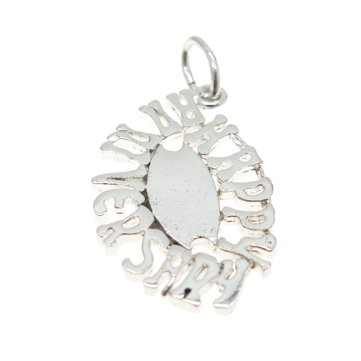 925 Sterling Silver Vintage "Happy Anniversary" Pendant