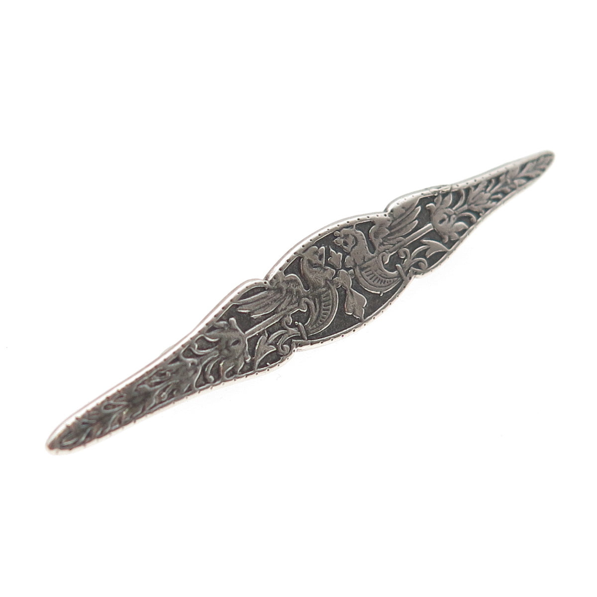 Lisa Lee Creations 925 Sterling Silver Vintage Bird Couple Oxidized Pin Brooch