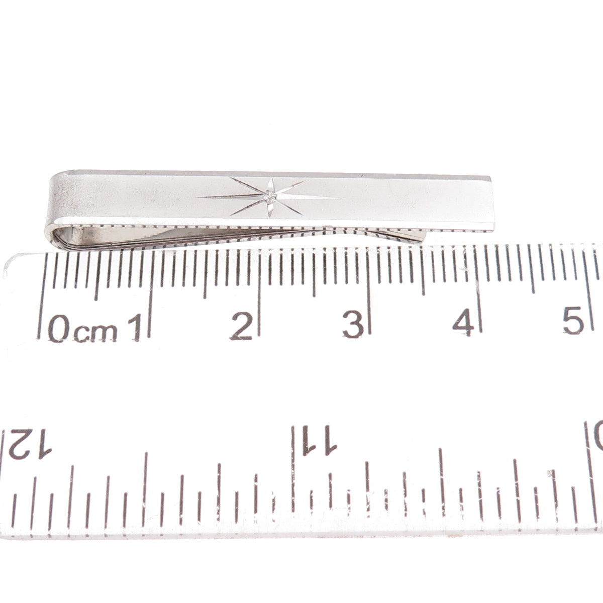 Krementz 925 Sterling Silver Antique Art Deco Starburst Tie Clip