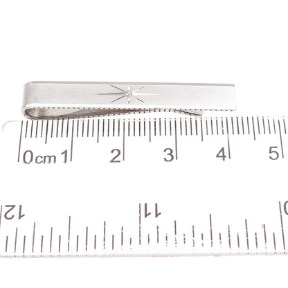 Krementz 925 Sterling Silver Antique Art Deco Starburst Tie Clip