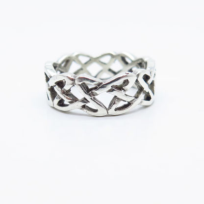 925 Sterling Silver Vintage Celtic Band Ring Size 6