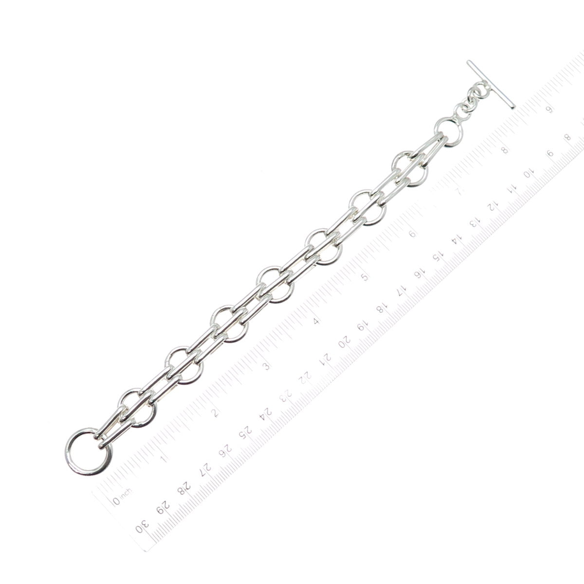 925 Sterling Silver Vintage Modernist Multi-Link Bracelet 7.75"