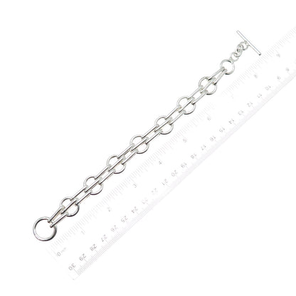 925 Sterling Silver Vintage Modernist Multi-Link Bracelet 7.75"