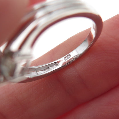 Chuck Clemency 925 Sterling Silver Real Oval-Cut Iolite Bypass Ring Size 8.25