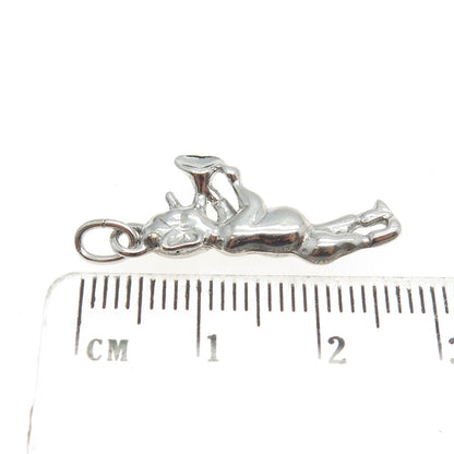 925 Sterling Silver Vintage Cartoon Clarinet Musician Character Charm Pendant