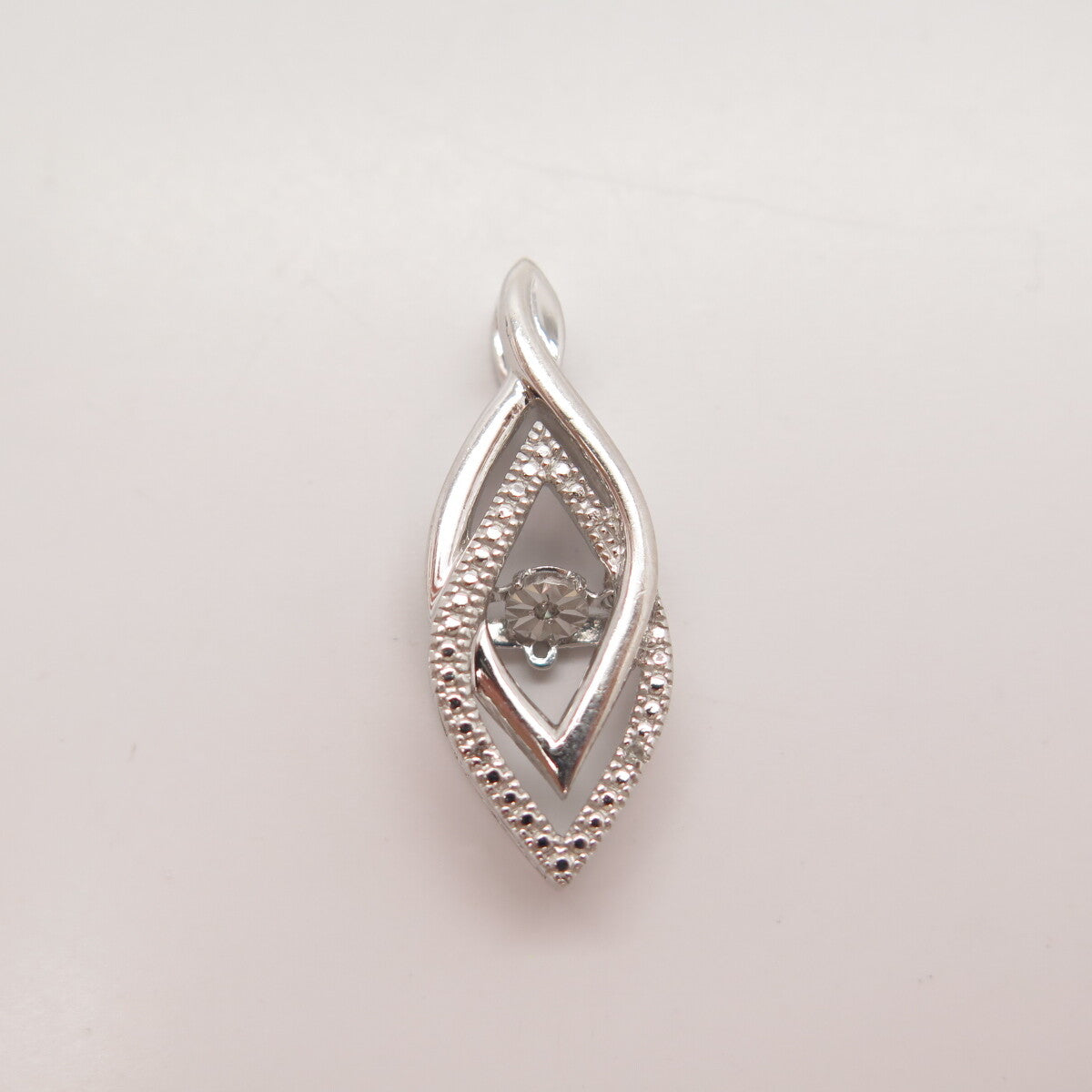 925 Sterling Silver Real Diamond Slide Pendant