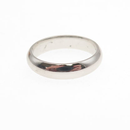925 Sterling Silver Vintage Classic Wedding Band Ring Size 6.25